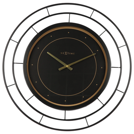 Orologio da parete Fancy NeXtime in metallo nero con dettagli oro 70 cm