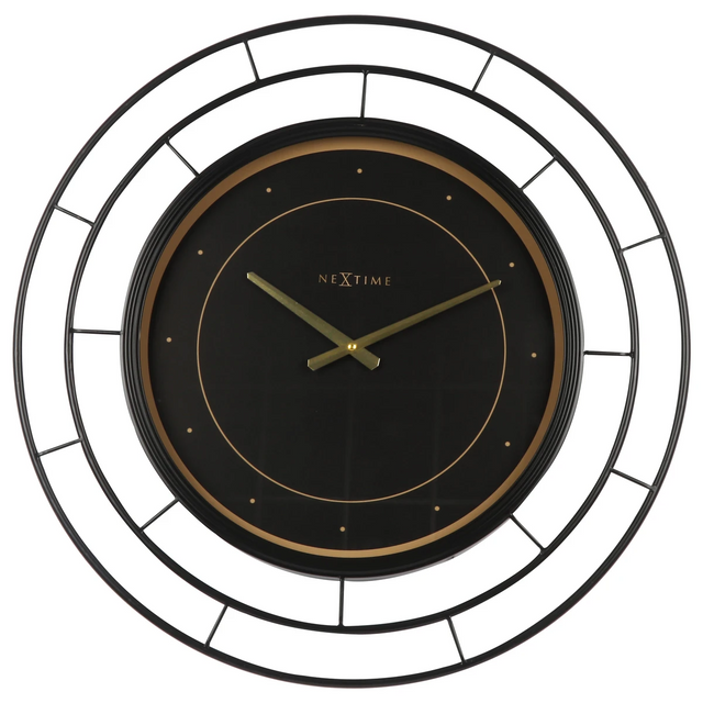 Orologio da parete Fancy NeXtime in metallo nero con dettagli oro 70 cm