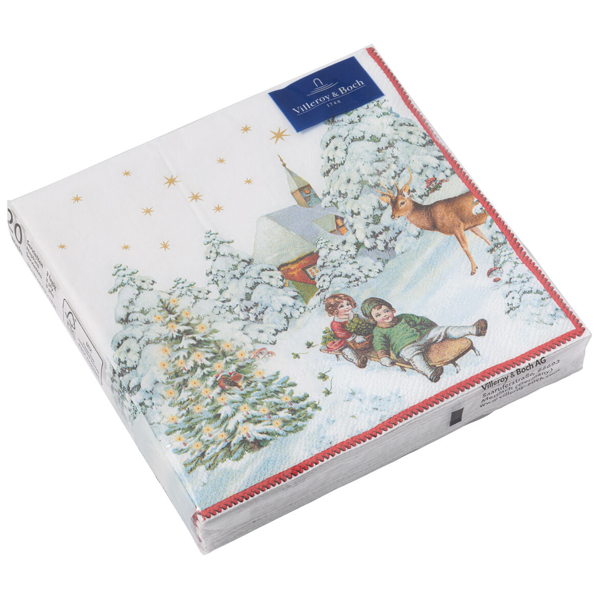 Tovaglioli natalizi Villeroy & Boch in carta decorata 33x33 cm 20 pezzi