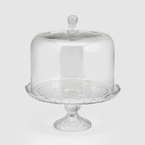 Alzata tortiera EDG in vetro con coperchio decorato diametro 27 cm