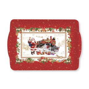 Vassoio con manici Easy Life in melamina decoro natalizio 33x22 cm