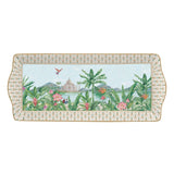 Vassoio Paradise Sauvage Easy Life in porcellana decorata 35x15 cm