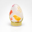 Uovo di Pasqua EDG in vetro con LED e decorazioni in rilievo 20 cm