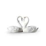 Scultura Cigni Amore Senza Fine Lladrò in porcellana 13x27 cm