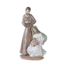 Statuina Sacra Famiglia NAO in porcellana lucida 37x22 cm