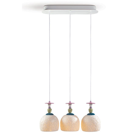Lampada a sospensione Mademoiselle Lladrò in porcellana opaca e lucida