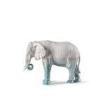 Scultura Elefante Underwater Lladrò in porcellana decorata 27x36 cm