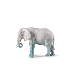 Scultura Elefante Underwater Lladrò in porcellana decorata 27x36 cm