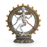 Statuina Shiva Nataraja Lladrò in porcellana lucida 47x44 cm