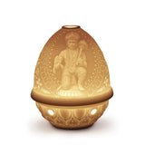 Litofania Hanuman Lladrò in porcellana traslucida incisa 12x9 cm