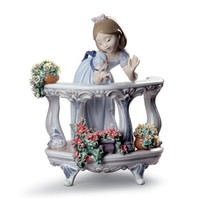 Statuina Bimba Il Risveglio della Primavera Lladrò in porcellana lucida