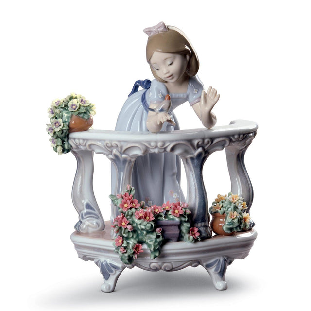 Statuina Bimba Il Risveglio della Primavera Lladrò in porcellana lucida
