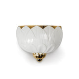 Lampada da parete Ivy & Seed Lladrò in porcellana bianca e oro 18x23 cm