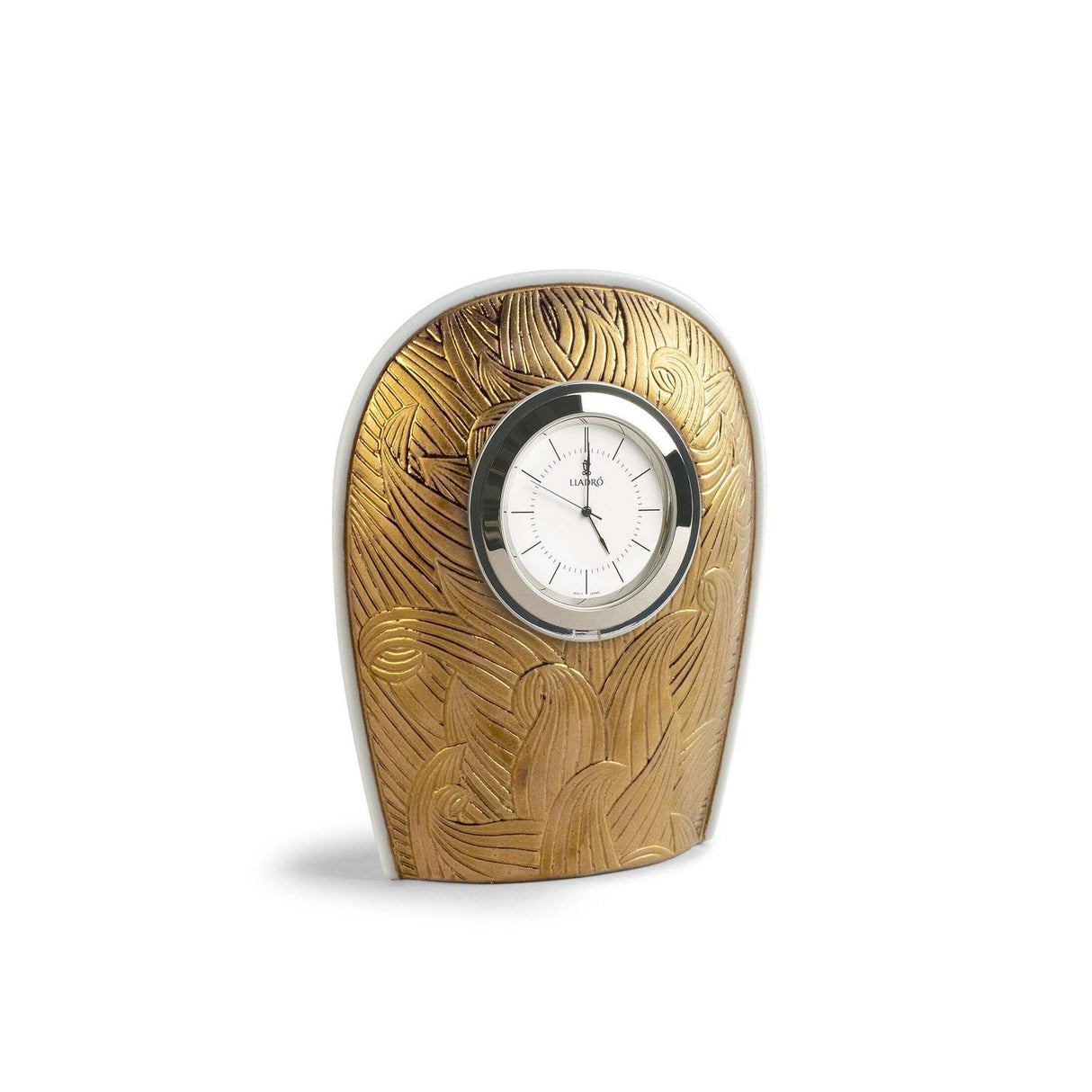 Orologio da tavolo Mirage Lladrò in porcellana con incisioni 13x10 cm