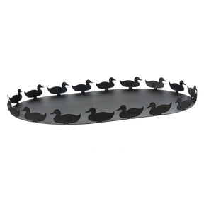 Vassoio Duck Arti & Mestieri in ferro nero design geometrico 45 cm
