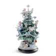 Albero di Natale Lladrò in porcellana lucida con angioletti 47x26 cm