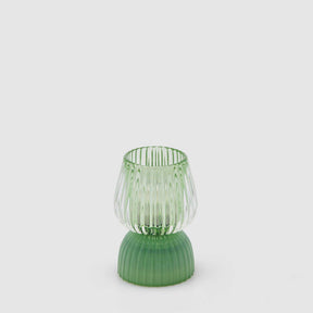 Lampada da tavolo Biforma EDG in vetro a righe verdi 13x9 cm
