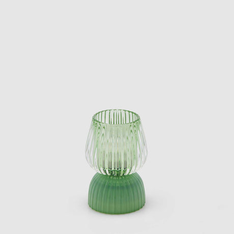 Lampada da tavolo Biforma EDG in vetro a righe verdi 13x9 cm