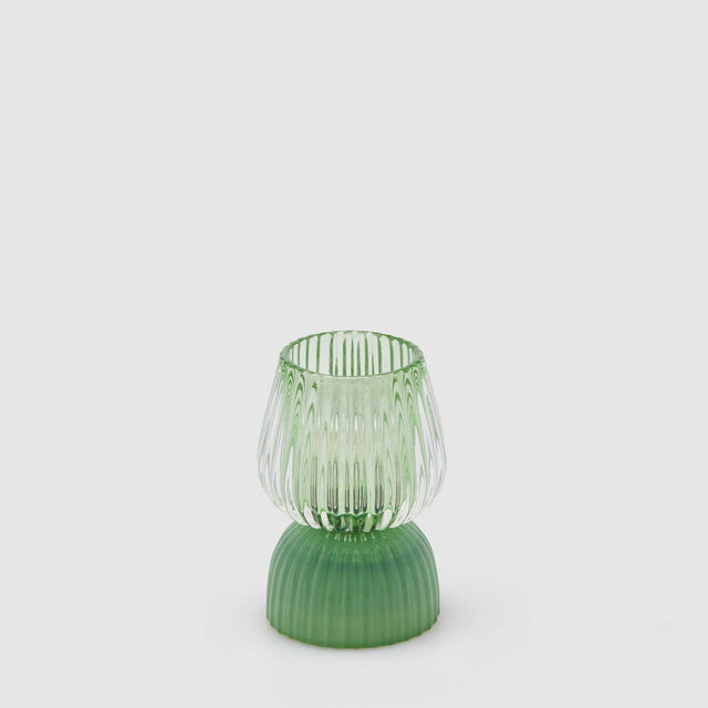 Lampada da tavolo Biforma EDG in vetro a righe verdi 13x9 cm