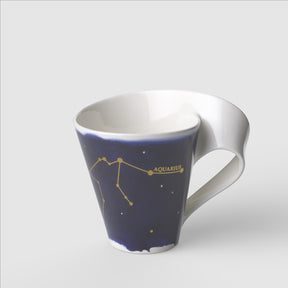 Tazza mug Zodiaco Acquario Villeroy & Boch in porcellana con decori oro