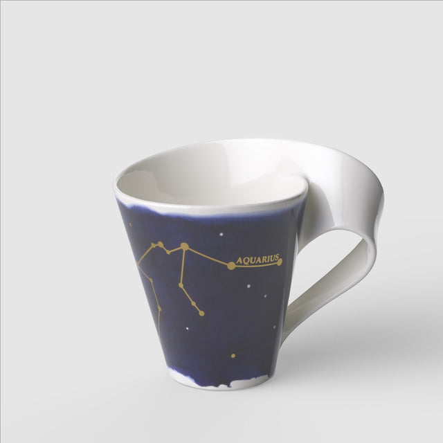 Tazza mug Zodiaco Acquario Villeroy & Boch in porcellana con decori oro