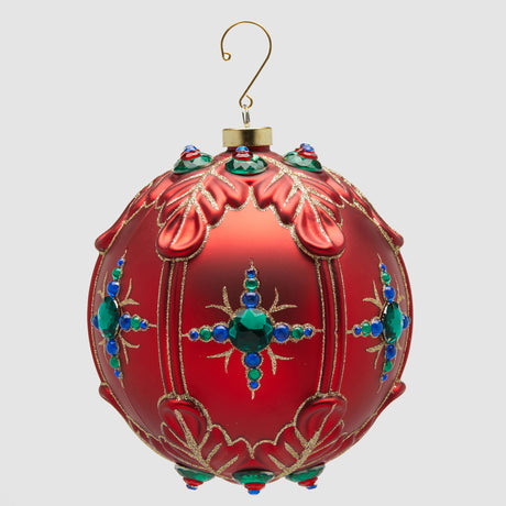 Pallina di Natale EDG Decogemme in vetro rosso 15 cm