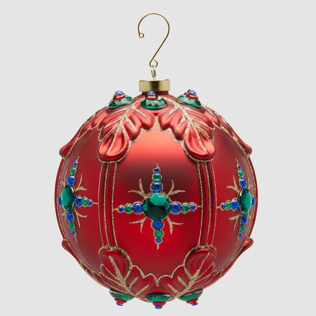 Pallina di Natale EDG Decogemme in vetro rosso 15 cm