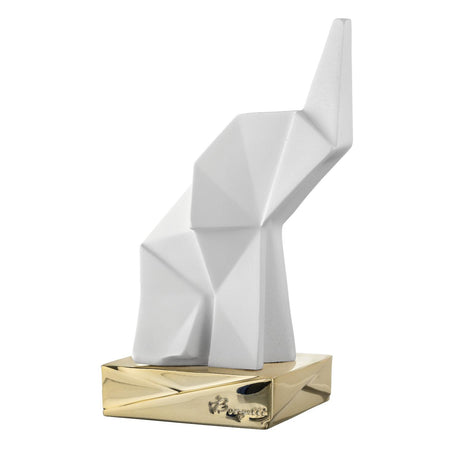 Statua Elefante Origami Bongelli Preziosi in marmorino bianco 16 cm