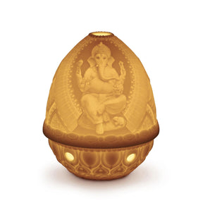 Litofania Lord Ganesha Lladrò in porcellana traslucida 12x9 cm