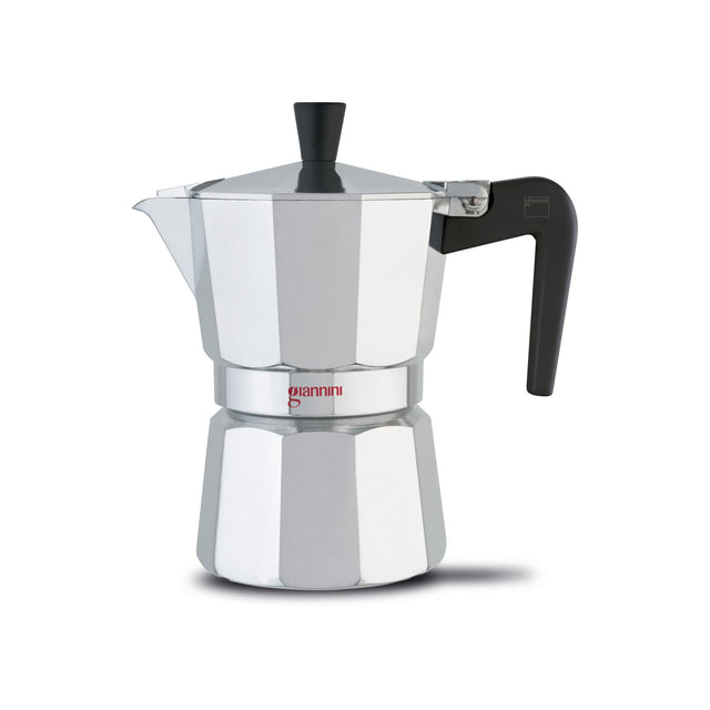 Caffettiera Nina Giannini in alluminio lucido 6 tazze moka