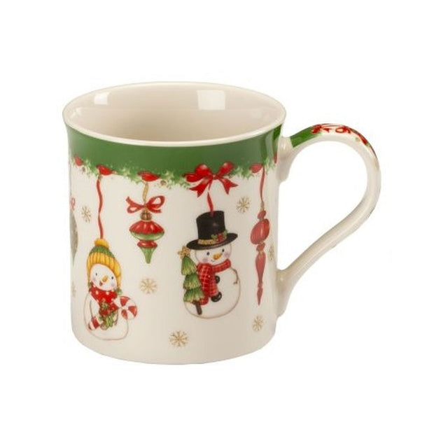 Tazza mug Noel con decoro pupazzo di neve in porcellana 350ml