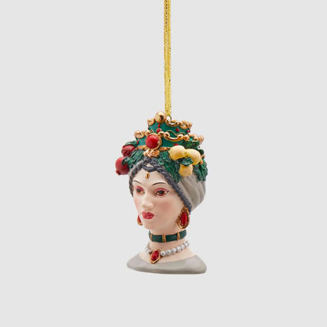 Pendaglio Testa di Moro EDG in resina decorazione verde 10 cm
