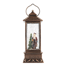 Lanterna Babbo Natale Timstor in resina e vetro con LED 27,5 cm