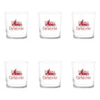 Set 6 bicchieri Merry Christmas Simple Day in vetro con scritta rossa