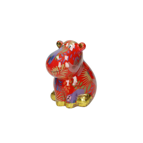 Salvadanaio Ippopotamo Brandani in dolomite colorata 12x9 cm