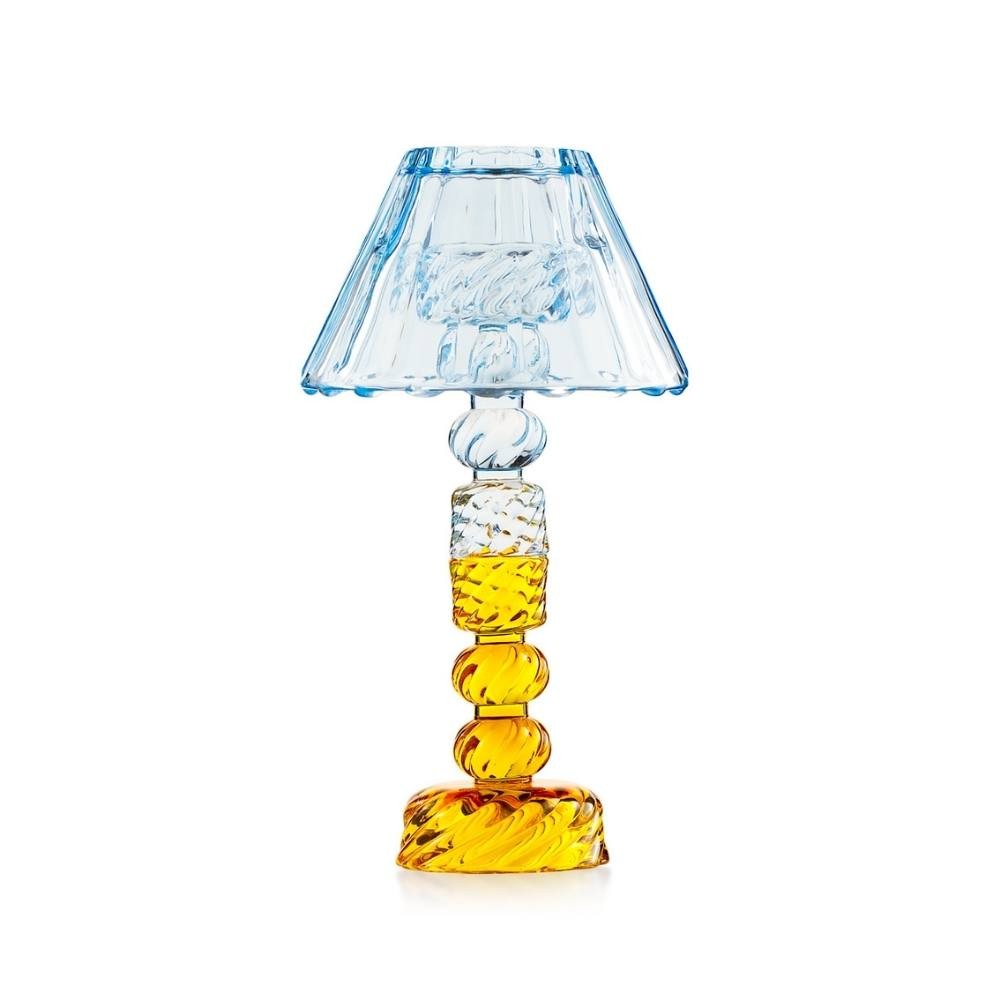 Candeliere Luxor Round Emò Italia in vetro celeste 26 cm