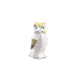 Statuina Gufo Origami Lladrò in porcellana con decorazione geometrica 16x8 cm