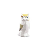 Statuina Gufo Origami Lladrò in porcellana con decorazione geometrica 16x8 cm