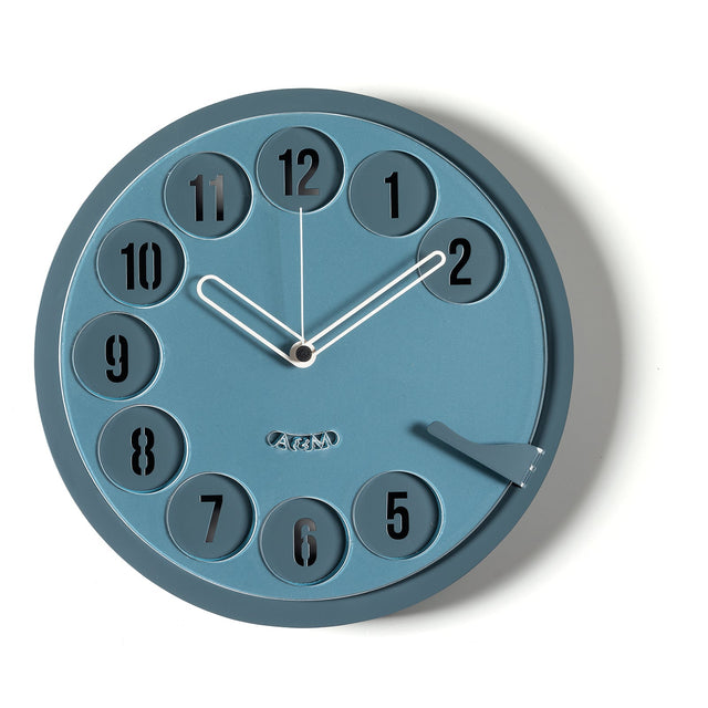 Orologio Call Me Arti & Mestieri in ferro e plexiglass blu 30x30 cm
