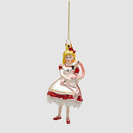 Addobbo Alice nel Paese delle Meraviglie EDG in vetro soffiato 14 cm
