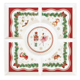 Antipastiera Magie de Noel Easy Life in porcellana decoro Schiaccianoci 25x25 cm