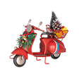 Decorazione natalizia scooter Bizzotto rosso con pino e regali 13x17 cm