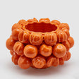 Vaso Chakra EDG in ceramica arancione con mandarini in rilievo 31x22 cm