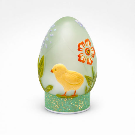 Uovo decorativo EDG in vetro con LED e movimento 20 cm