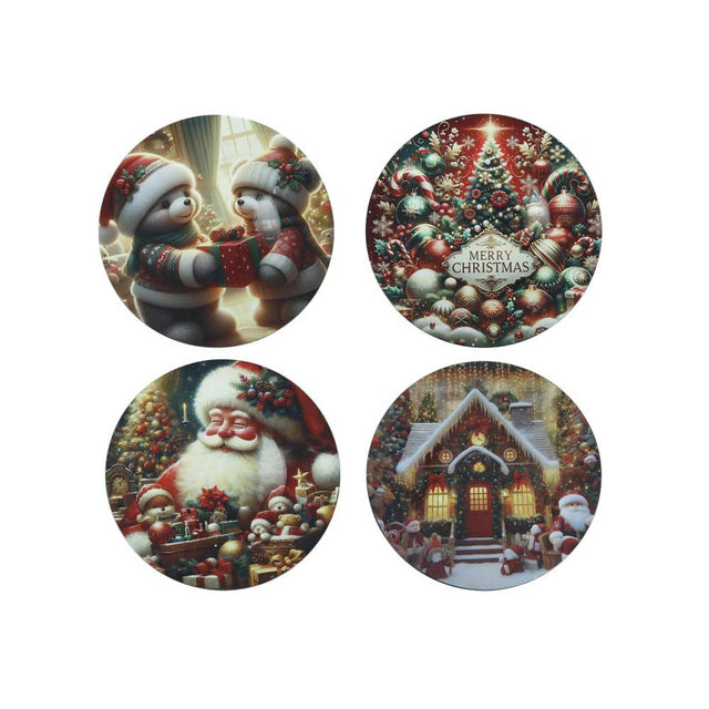 Set 4 sottopiatti natalizi Brandani in plastica decorata 33 cm