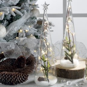 Abete di Natale Mascagni Casa in vetro con LED 33 cm